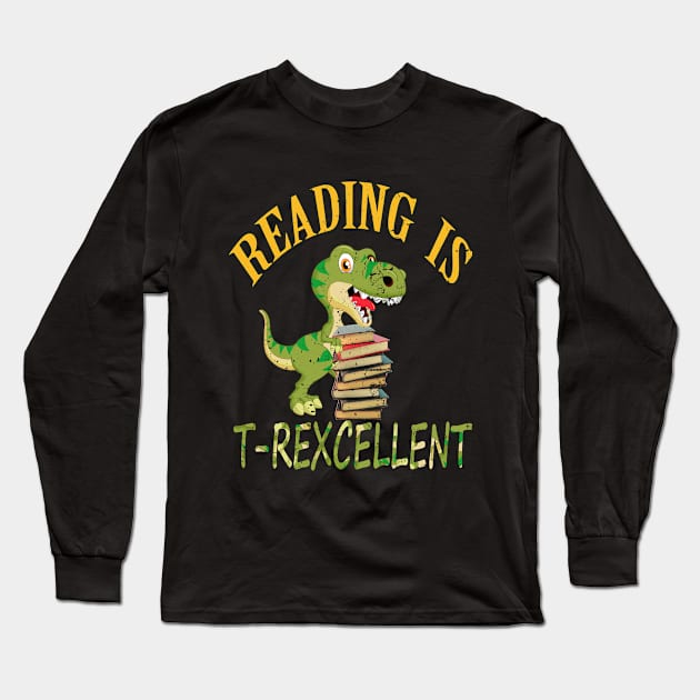 reading is t-rexcellent Long Sleeve T-Shirt by Oliverwillson